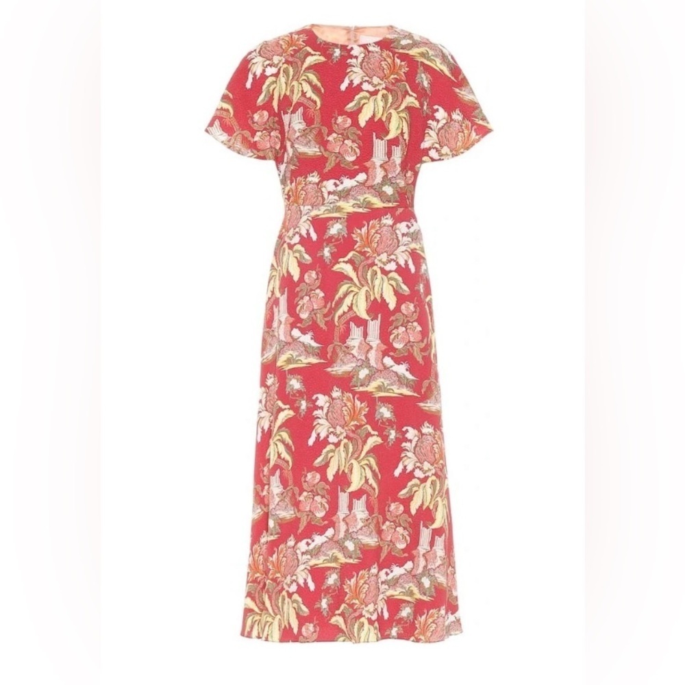 NWT Peter Pilotto- Fuchsia Printed Waffle T-Dress. Size US 4